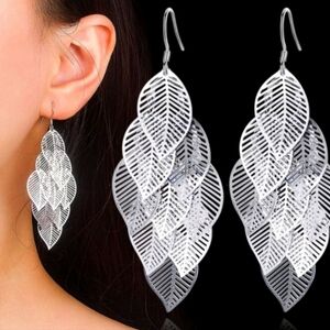 Silver Plated Dangle Earrings NWOT